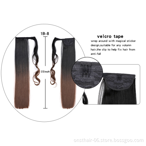 Onst Ponytail Straight Long In synthetic Hair Ponytails 613 Wrap Around Clip In Ponytail Hair Extensions Pony Tail Fake Hair